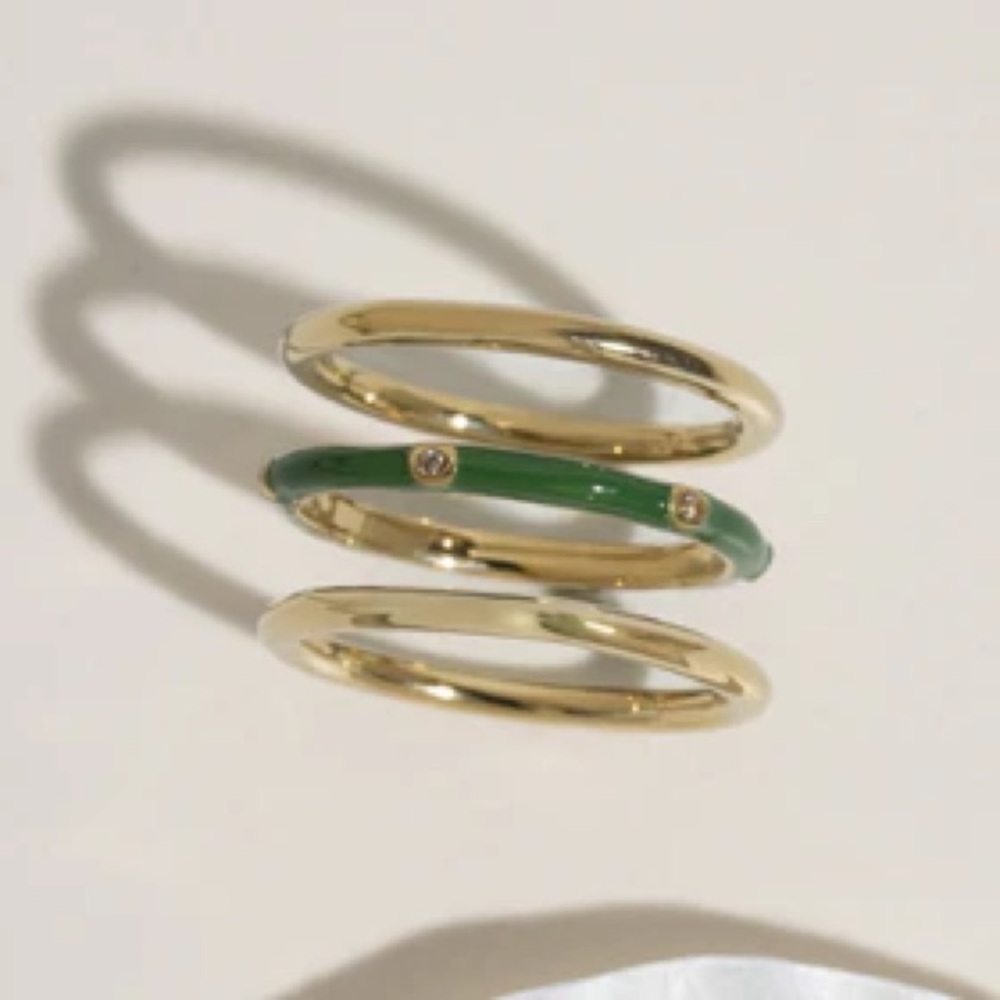 James Michelle NIB Enamel Stacking Ring Set - Picture 2 of 4